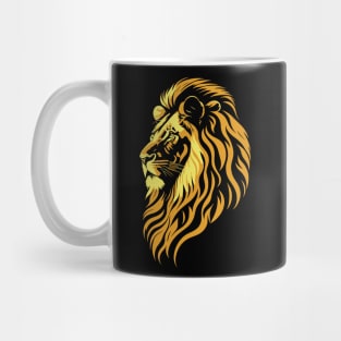 lion fur art without background with color according to surface Mug